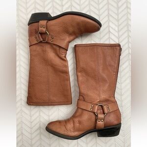 Frye Harness Riding Tall Boots girls size kids 1.5 Brown Leather Western Campus‎